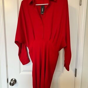 NWT Express Vibrant Red Collared Shirt